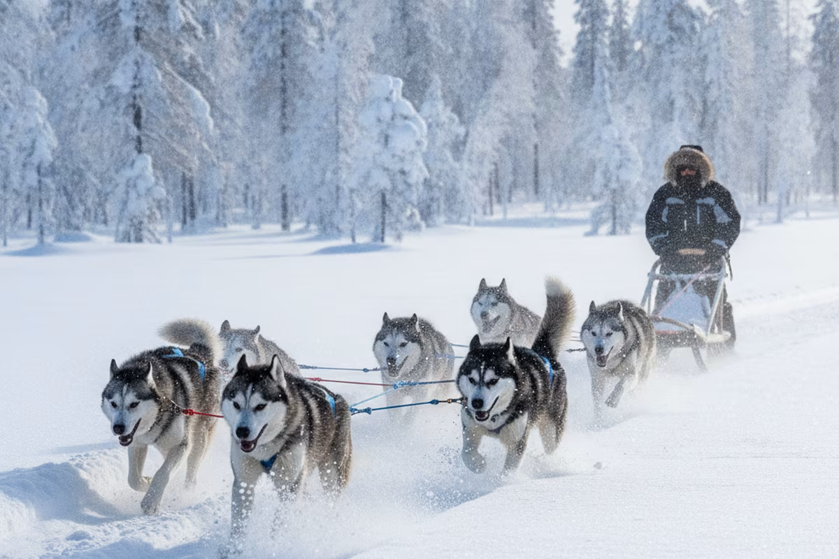 Levin talviseikkailu — huskyt, revontulet ja tunturin huippu — kuva 2
